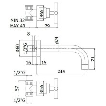 Смеситель для раковины без донного клапана Paffoni Quattro QTV008CR