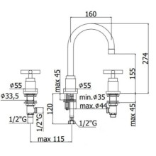 Смеситель для раковины без донного клапана Paffoni Quattro QTV052CR