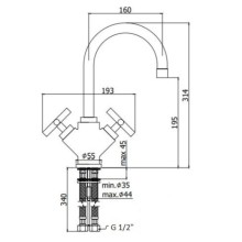 Смеситель для раковины без донного клапана Paffoni Quattro QTV078CR