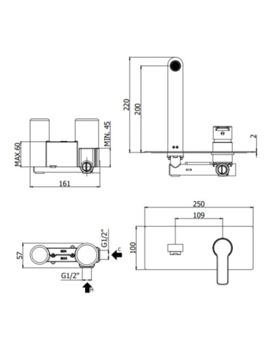 Смеситель для раковины без донного клапана Paffoni Red RED105CR