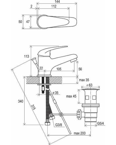 Смеситель для раковины Ravak Suzan SN 011.00 X070001 Хром