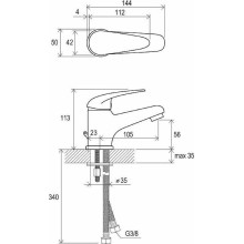 Смеситель для раковины Ravak Suzan SN 012.00 X070002 Хром