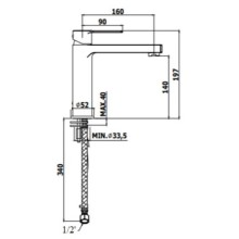 Смеситель для раковины без донного клапана Paffoni Ringo RIN074CR