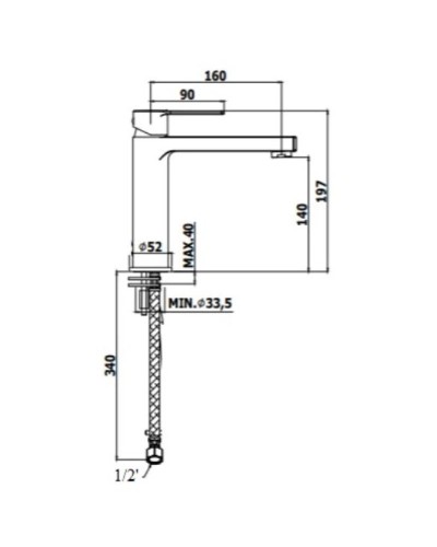 Смеситель для раковины без донного клапана Paffoni Ringo RIN074CR