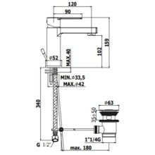 Смеситель для раковины с донным клапаном Paffoni Ringo RIN075NO