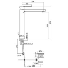 Смеситель для раковины с донным клапаном Paffoni Ringo RIN085NO
