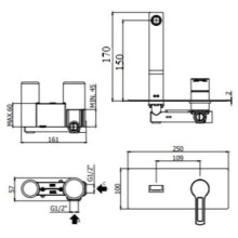 Смеситель для раковины без донного клапана Paffoni Ringo RIN104NO