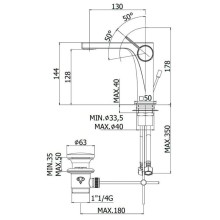 Смеситель для раковины с донным клапаном Paffoni Rock RO075CR