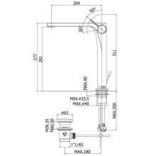 Смеситель для раковины с донным клапаном Paffoni Rock RO085CR