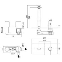 Смеситель для раковины без донного клапана Paffoni Rock RO106CR