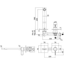 Смеситель для раковины без донного клапана Paffoni Rock RO106CR70