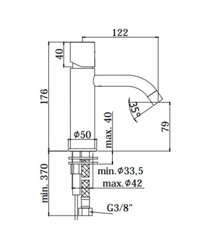 Смеситель для раковины без донного клапана Paffoni Light LIGX071CR