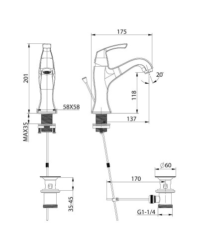 Смеситель для раковины Lemark Nubira LM6206ORB Черная бронза