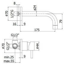 Смеситель для раковины без донного клапана Paffoni Stick SK006CR70