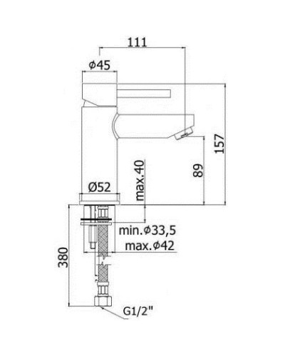 Смеситель для раковины без донного клапана Paffoni Stick SK071HCR