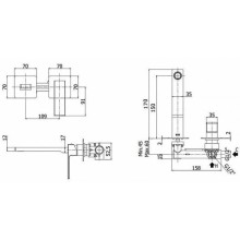 Смеситель для раковины без донного клапана Paffoni Rock RO104CR70
