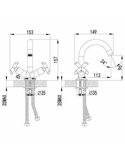 Смеситель для раковины Lemark Practica LM7507C Хром