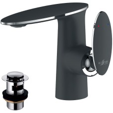 Смеситель для раковины Rossinka RS30-11B Черный матовый Хром