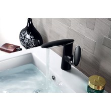 Смеситель для раковины Rossinka RS30-11B Черный матовый Хром