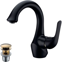 Смеситель для раковины Lemark Swan LM5406BG Черный матовый Золото