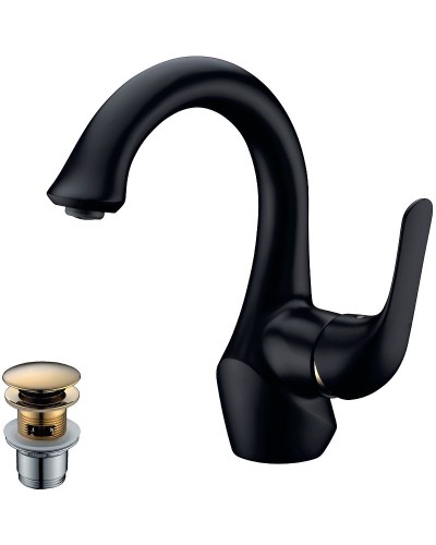 Смеситель для раковины Lemark Swan LM5406BG Черный матовый Золото