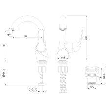 Смеситель для раковины Lemark Swan LM5406BG Черный матовый Золото