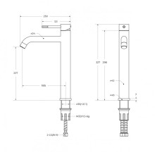 Смеситель для накладной раковины без донного клапана CEZARES RELAX-LC1-IN-W0
