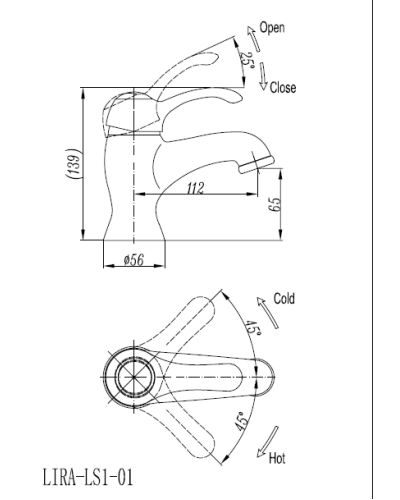 Смеситель на раковину CEZARES LIRA-C-LS1-03