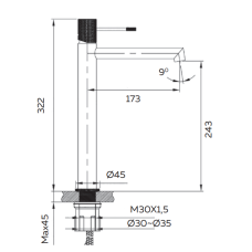 Смеситель для раковины AltroBagno Intento 010217 BiOp