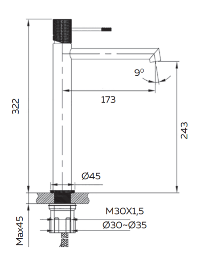 Смеситель для раковины AltroBagno Intento 010217 BiOp