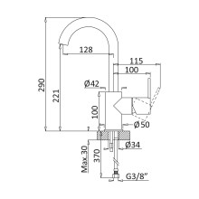 Смеситель для раковины CEZARES LEAF-LSM-A-NOP
