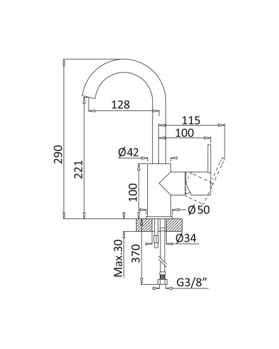 Смеситель для раковины CEZARES LEAF-LSM-A-NOP