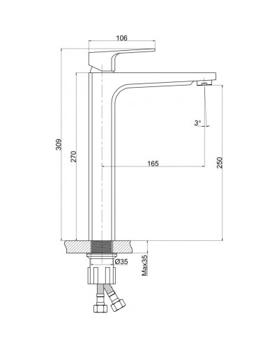 Смеситель для раковины с донным клапаном Cersanit Wisla A63059