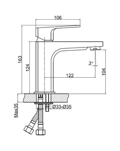 Смеситель для раковины с донным клапаном Cersanit Wisla A63055