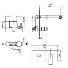 Смеситель для раковины без донного клапана Paffoni Tango TA104CR