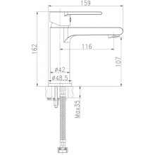 Смеситель для раковины с донным клапаном Cersanit Brasko A63020