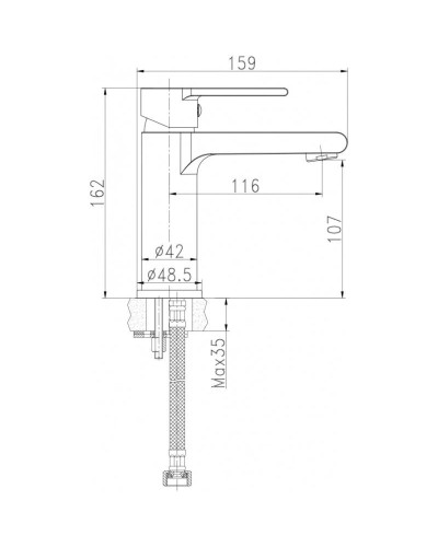 Смеситель для раковины с донным клапаном Cersanit Brasko A63020