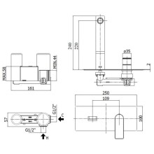 Смеситель для раковины без донного клапана Paffoni Tango TA106CR