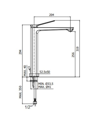 Смеситель для раковины без донного клапана Paffoni Tilt TI081BO