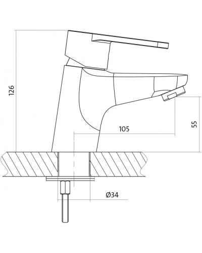 Смеситель для раковины без донного клапана Cersanit Cari A63025