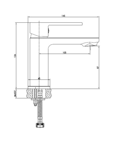 Смеситель для раковины без донного клапана Cersanit Smart A63047