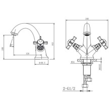 Смеситель для раковины с донным клапаном Caprigo Bristol 21-520-vot