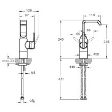Смеситель для раковины Vitra Suit U A42469EXP Хром