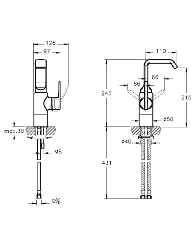 Смеситель для раковины Vitra Suit U A42469EXP Хром