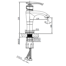 Смеситель для раковины AltroBagno Beatrice 0112 Cr