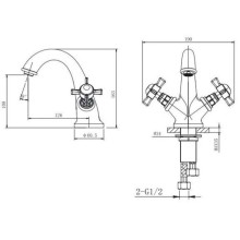 Смеситель для раковины с донным клапаном Caprigo Bristol 21-520-crm