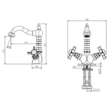 Смеситель для раковины с донным клапаном Caprigo Bristol 21-526-crm