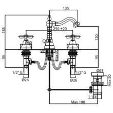 Смеситель для раковины с донным клапаном Caprigo Bristol 21-022-crm