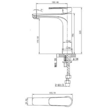 Смеситель для раковины без донного клапана Caprigo Atlantic 51-023-crm
