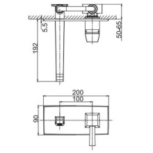Смеситель для раковины без донного клапана Caprigo Diamante 50-027-oro